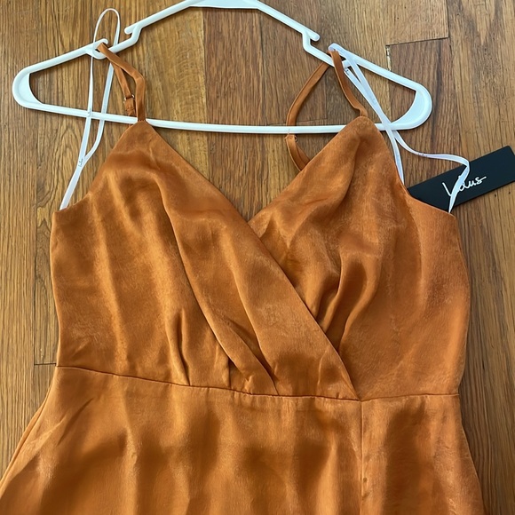 Lulus Constantine Rust Orange Satin Maxi Dress, Medium - Picture 4 of 10
